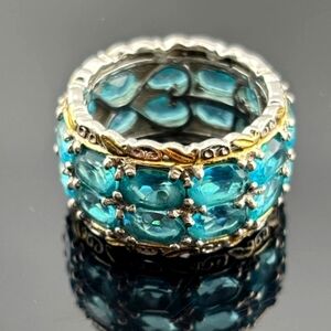 Like New Rare Estate Designer Signed Michael Valitutti Paraiba Apatite Ring